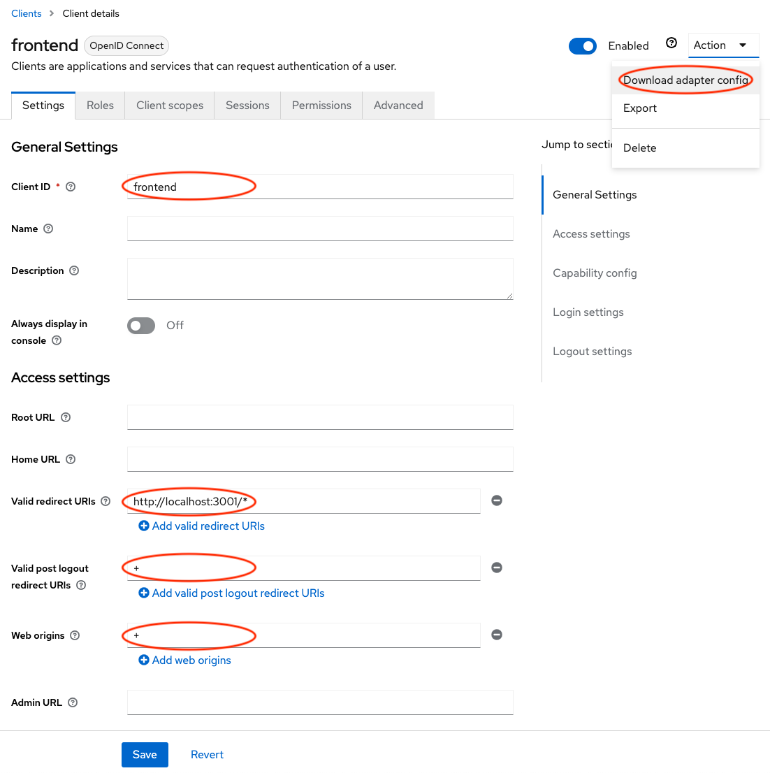 Keycloak Client Details Setup Example