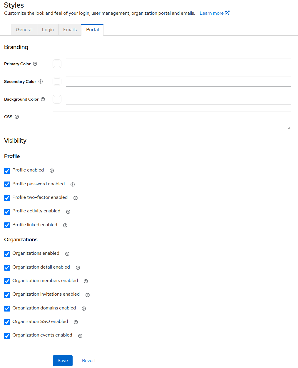 Keycloak Phase Two Portal Style and Visibility Configuration