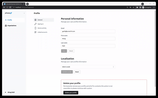 Phase Two Admin Portal Demo