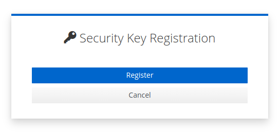 Keycloak Authentication WebAuthN Security Key Register