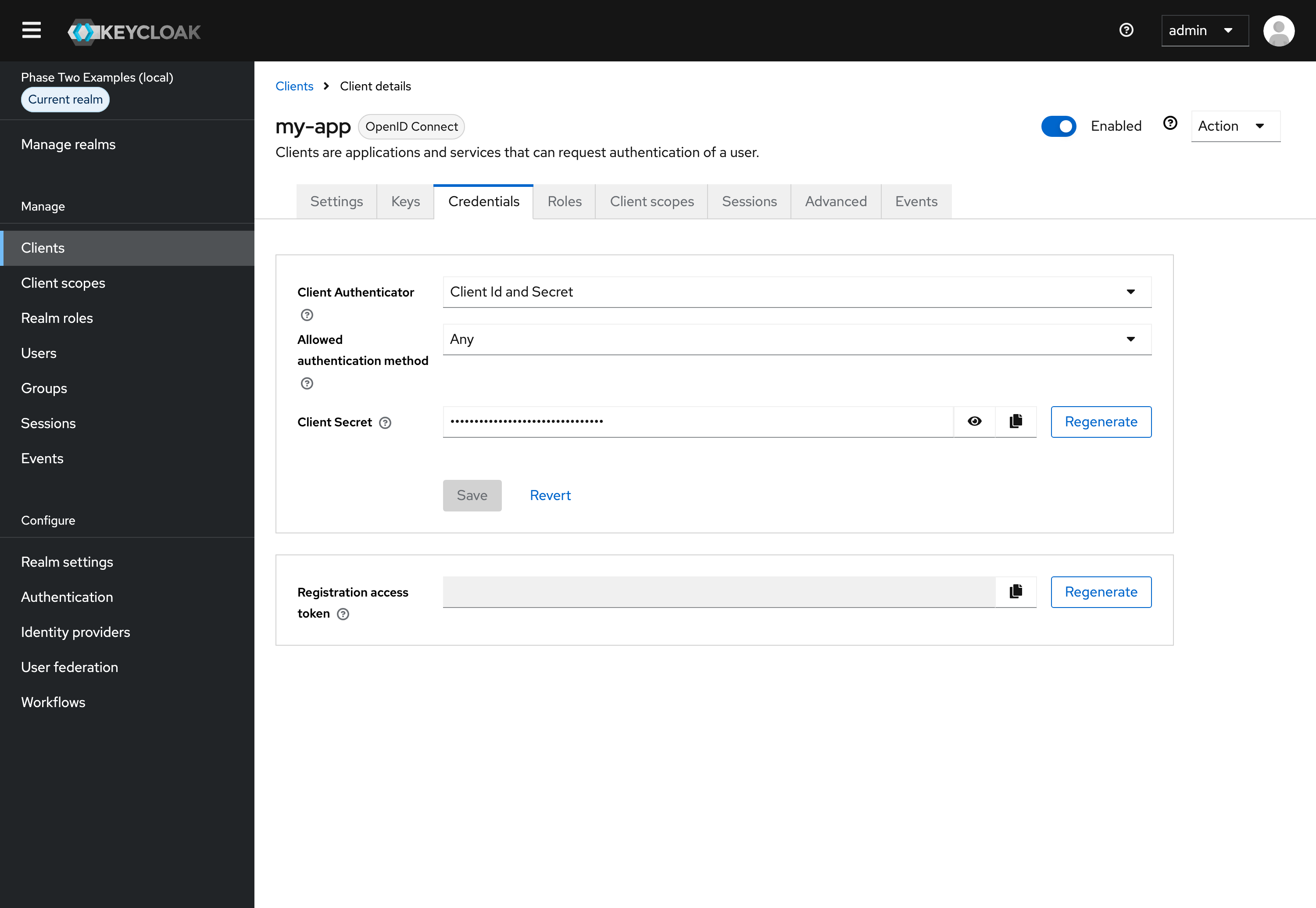 Keycloak OIDC Client Secret